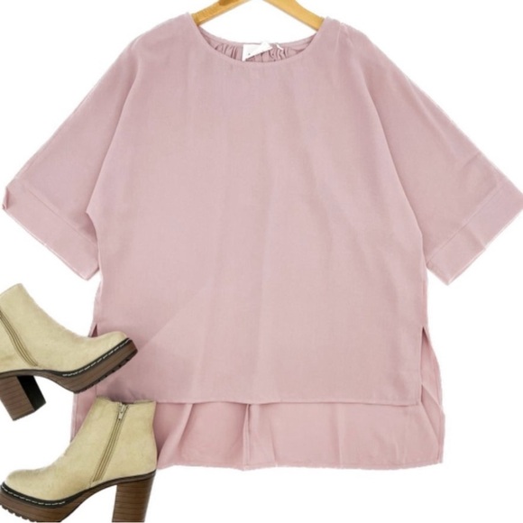 NWT Andree Mauve Half Sleeve Oversized Blouse - 1X - Picture 1 of 2